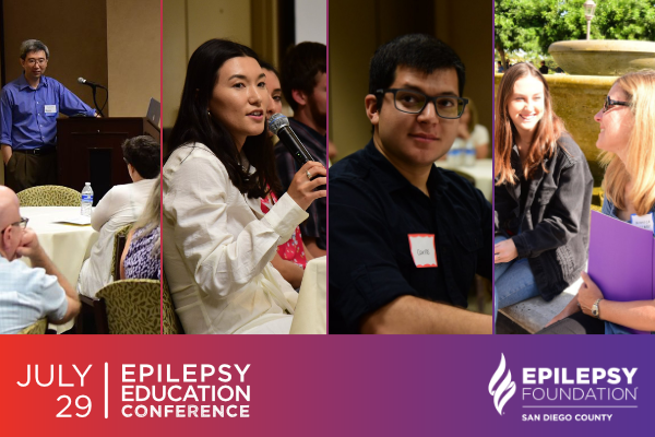 Promo graphic for the 2023 Epilepsy Education Conference hosted by the Epilepsy Foundation of San Diego County.