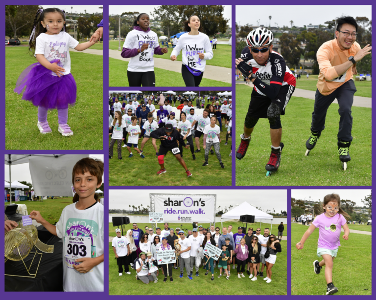 Photo collage of participants at Sharon's Ride.Run.Walk 2023.